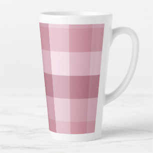 Pink Gingham Check Plaid Design Latte Mug