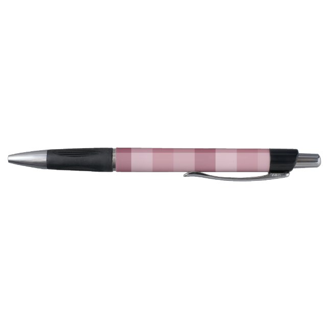 Pink Gingham Check Plaid Design Pen (Bottom)