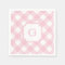 Pink Gingham Chequered Pattern Paper Napkin