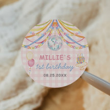Pink Gingham Colourful Girl Birthday Party