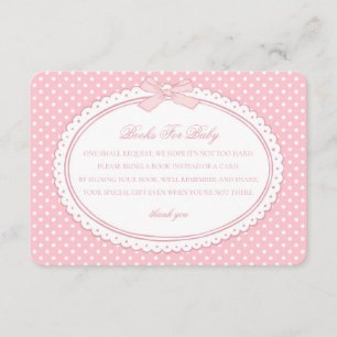 Pink Gingham Coquette Books for Baby Enclosure Card