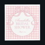 Pink Gingham Coquette Bow Bridal Shower Dessert Napkin<br><div class="desc">A charming blend of classic and coquette, this pastel gingham party collection brings a soft, preppy touch to your celebration. Featuring delicate gingham patterns paired with sweet bow accents, each piece is designed to create a light, feminine, and effortlessly polished party aesthetic. Perfect for showers, birthdays, and garden-inspired gatherings, this...</div>