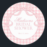 Pink Gingham Coquette Bow Bridal Shower Seal<br><div class="desc">A charming blend of classic and coquette, this pastel gingham party collection brings a soft, preppy touch to your celebration. Featuring delicate gingham patterns paired with sweet bow accents, each piece is designed to create a light, feminine, and effortlessly polished party aesthetic. Perfect for showers, birthdays, and garden-inspired gatherings, this...</div>