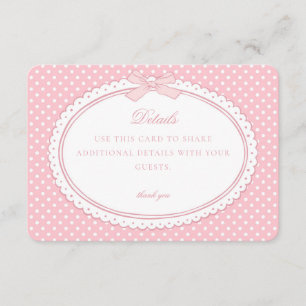 Pink Gingham Coquette Bow Details Card