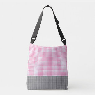 Pink Gingham_Deep Grey-Tote's-Bag's-Multi-Sz Crossbody Bag