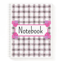Pink Gingham Floral Notebook