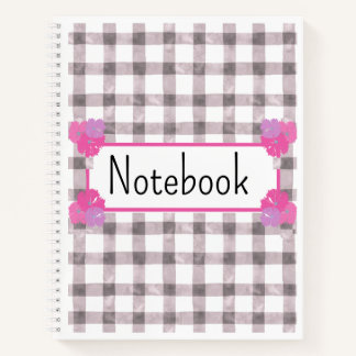 Pink Gingham Floral Notebook