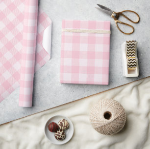 Pink Gingham For Oh Baby Collection Wrapping Paper