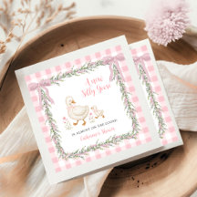 Pink Gingham Garland Silly Goose Baby Shower