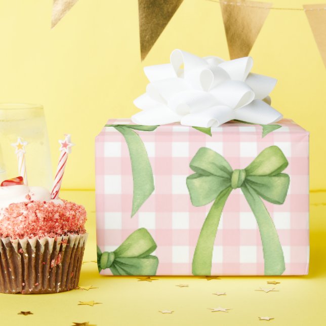 Pink Gingham Gift Wrap (Birthday Party)