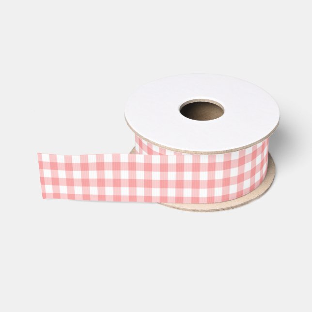 Pink Gingham Grosgrain Ribbon (Spool)