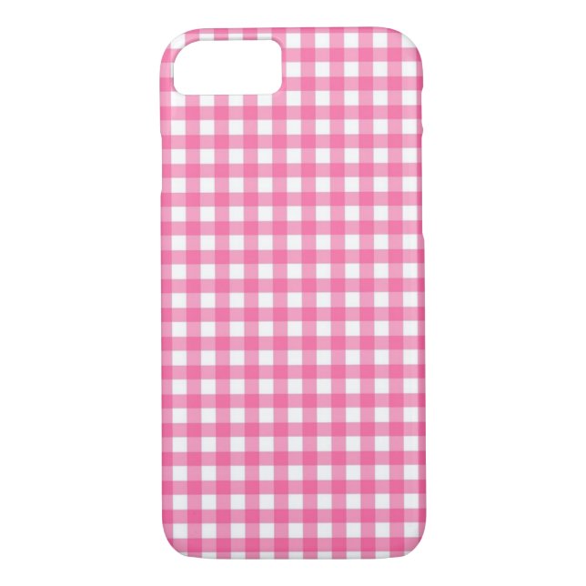 Pink Gingham iPhone Case (Back)