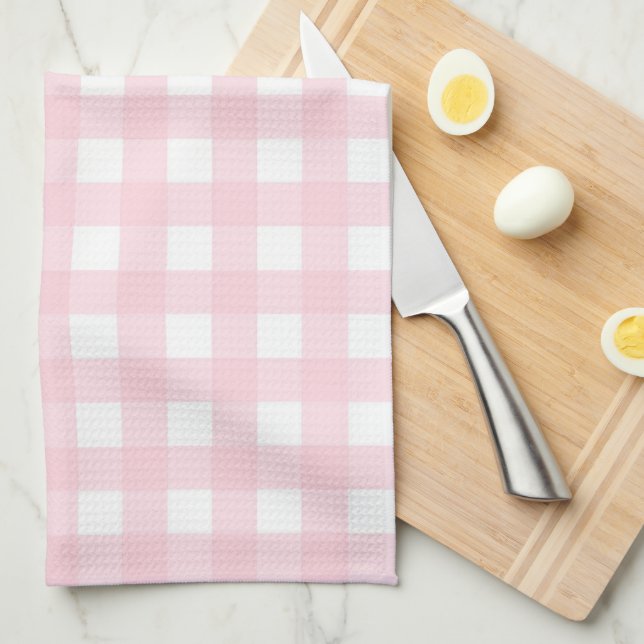 Pink Gingham Kitchen Towel (Quarter Fold)