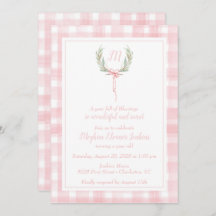 Pink Gingham Laurel Crest First Birthday