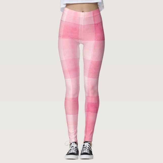 Pink Gingham  Leggings (Front)