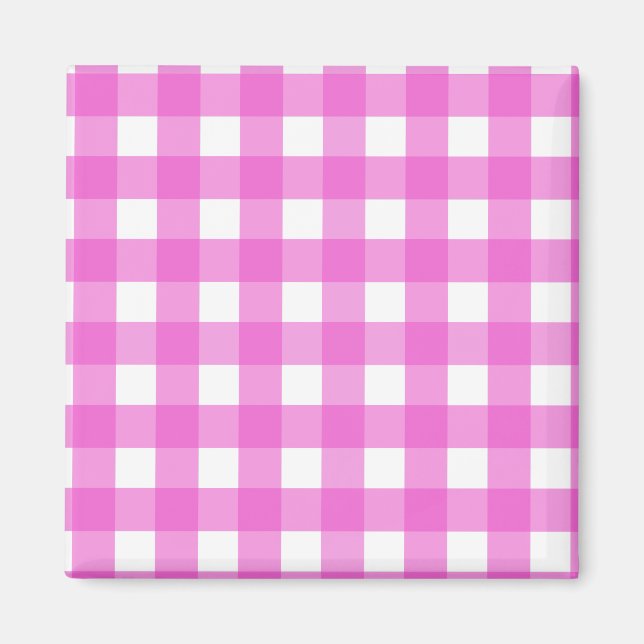 Pink gingham magnet (Front)