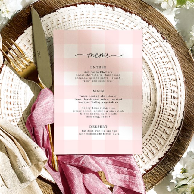 Pink Gingham Menu (Creator Uploaded)