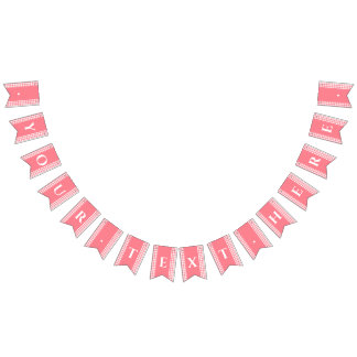 Pink Gingham Monogram Picnic Bunting Banner