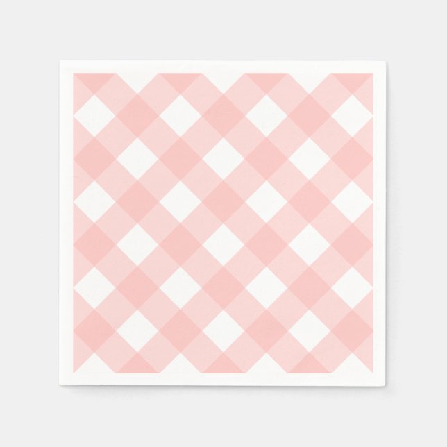 Pink Gingham Napkins (Front)