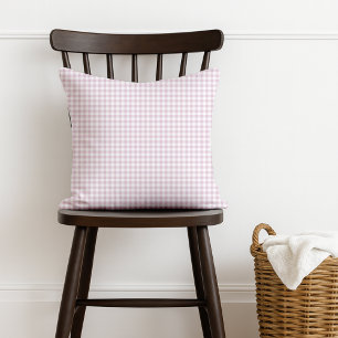 pink gingham nursery & kids  throw pillow