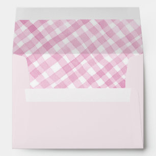 Pink Gingham Party Envelope