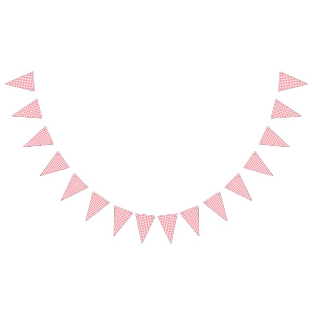 Pink Gingham Party Picnic Bunting Banner (All)