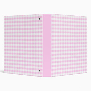 Pink Gingham Pattern Binder