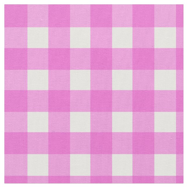 Pink gingham pattern fabric (Close Up)