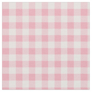 Pink Gingham Pattern Girly Check Plaid Chequered Fabric