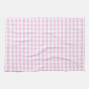 Pink Gingham Pattern Kitchen Towel