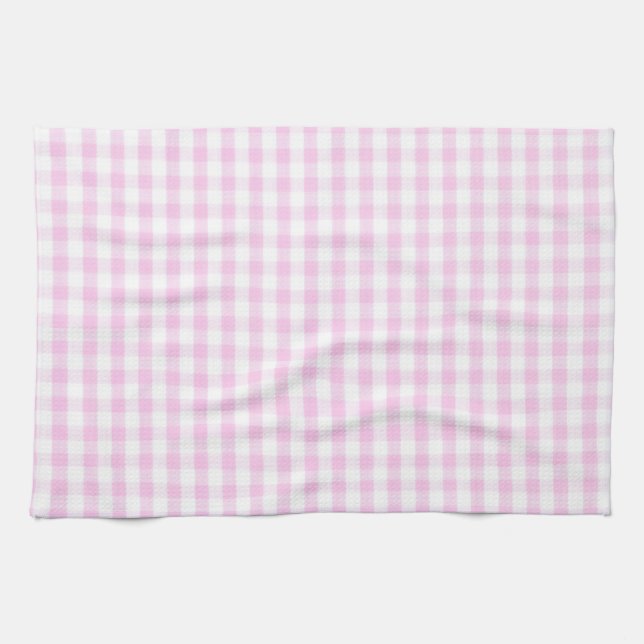 Pink Gingham Pattern Kitchen Towel (Horizontal)