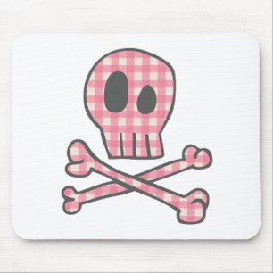 Pink Gingham Pirate Mouse Pad