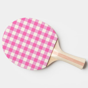 Pink Gingham Plaid Cottagecore Ping Pong Paddle