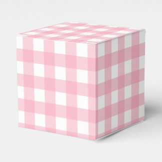 Pink Gingham Plaid Party Favour Box