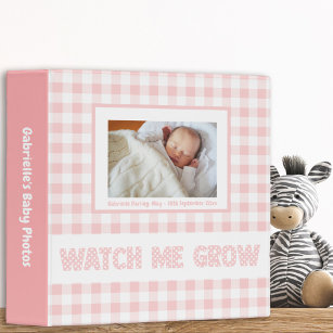 Pink Gingham & Polka Dots - Baby Girl Photo Album Binder