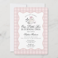 Pink Gingham Preppy Ghost Little Boo 2nd Birthday
