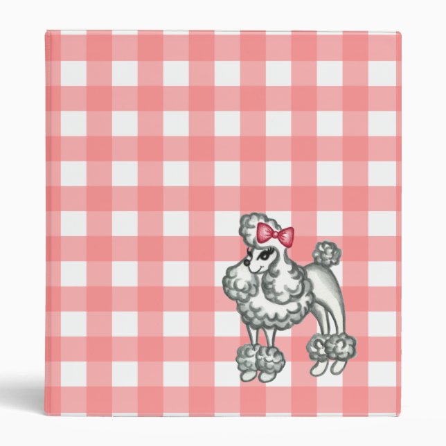 Pink Gingham Retro Binder (Front)