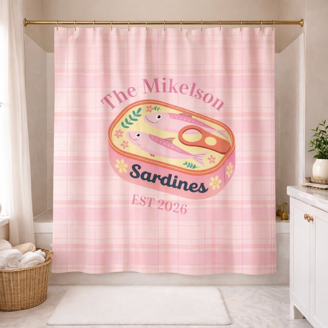 Pink Gingham Sardines Custom Family Name (Creator Uploaded)
