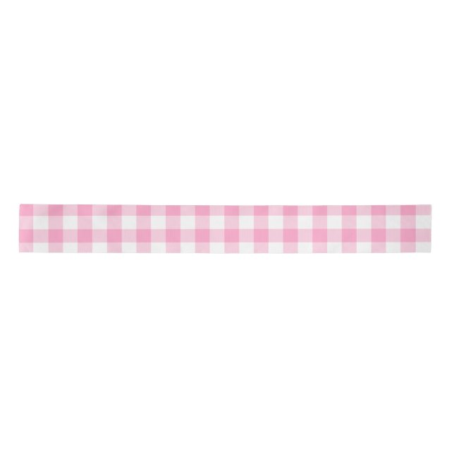 Pink Gingham Satin Ribbon (Front)