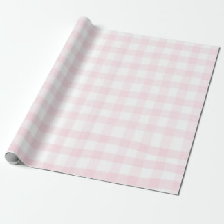 Pink gingham simple small checks plaid wrapping paper