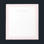 Pink gingham sweet simple personalized notepad<br><div class="desc">With its cute pink gingham frame, this notepad is the perfect way to send a sweet personalized note. The text reads "a little note from" and includes room for a name, but it can be edited to say anything you'd like. Makes a great stocking stuffer for a little girl and...</div>