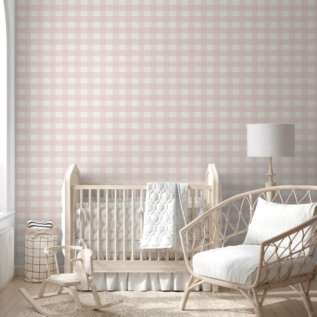 Pink Gingham  Wallpaper (Kids)
