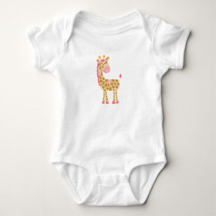 Pink Giraffe Baby Bodysuit