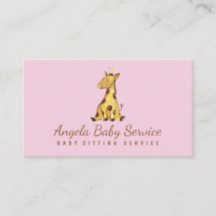 Pink Giraffe Baby Business Card
