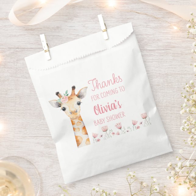 Pink Giraffe Baby Shower Favour Bag (Creator Uploaded)
