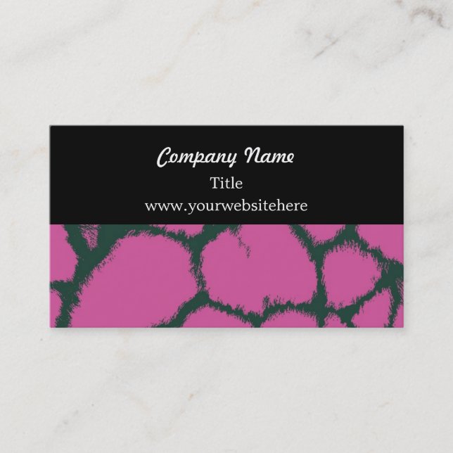 Pink Giraffe Fur Pattern Business Card (Front)