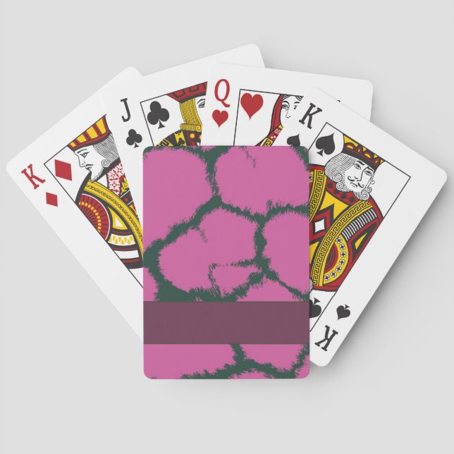 Pink Giraffe Fur Pattern Playing Cards (Back)