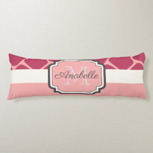 Pink Giraffe Pattern Body Pillow