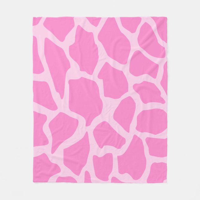Pink Giraffe Pattern  Fleece Blanket (Front)