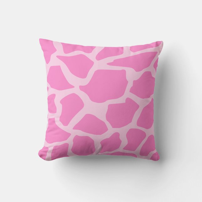 Pink Giraffe Pattern Throw Pillow (Front)